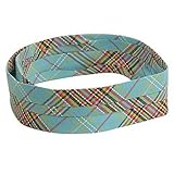 IMAGE OF Pleated Plaid Decorating Hat Band - Light Blue W12S17D