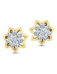 Diamond (0.51 Ct, GH-VVS), 18 Kt Yellow Gold Eight-Stone Cluster Diamond Earrings.