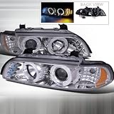 BMW E39 5-SERIES 528i 530i 540i DUAL HALO LED CHROME PROJECTOR HEADLIGHTS