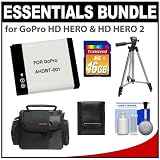 Essentials Bundle for GoPro HD HERO & HD HERO 2 with AHDBT-001 Battery + 16GB Card + Case + Tripod + Accessory Kit