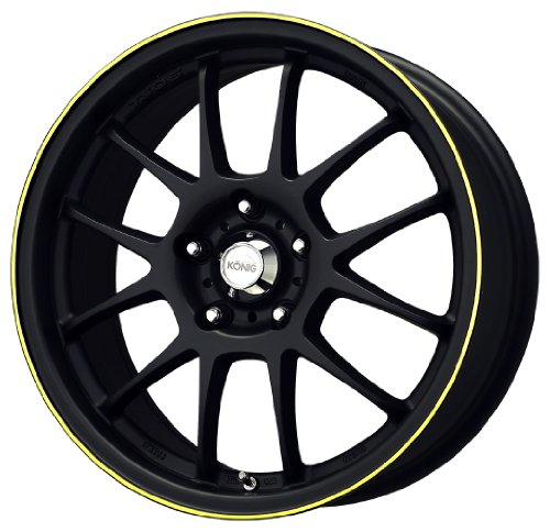Konig Daylite Black with Yellow Stripe - 17 x 7 Inch Wheel