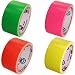 Tape Brothers Brand Fluorescent Duct Tape, Rainbow 10 yards 4 pack
