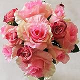 トス用ブーケ〔アートフラワー（造花）〕ピンクローズ＆モーヴ　ウエディングブーケ