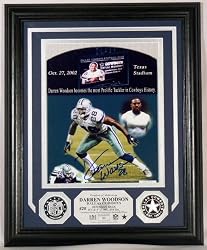 Darren Woodson Autographed Photo Mint w/ Two Silver Coins