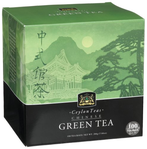 Ceylon Chinese Green Tea Block, 100-Count Tea Bag (Pack of 3) by Silkenty