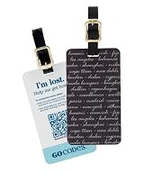 GoCodes Smart QR Bar Code Luggage Tag - World Cities in Black One Size
