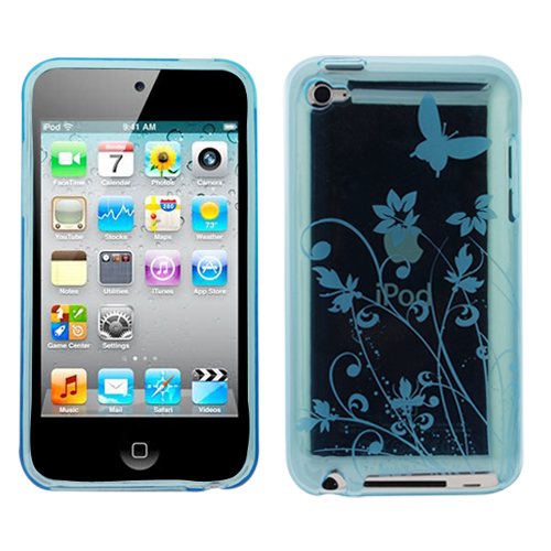 Best Cheap GTMax Durable Soft Gel Skin Cover Case - Blue Butterfly for Apple iPod touch 8GB 32GB 64GB (4th Generation) 4 4G
