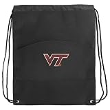 Virginia Tech Backpack Bag Drawstring Black Cinch Hokies Draw String Back Pack - For Boys Girls Students or Adults