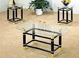 3pc Set Metal Tubing Brass & Glossy Black