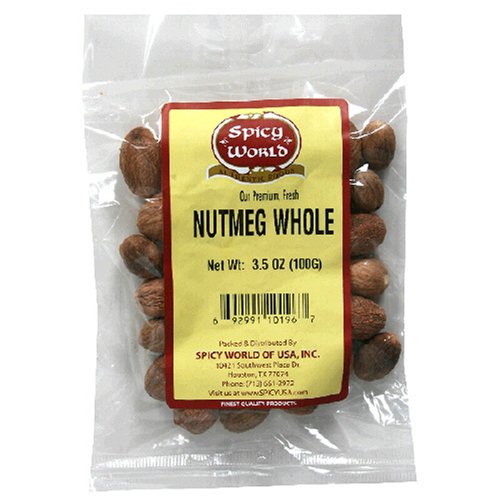 Spicy World Whole Nutmeg, 3.5-Ounce Bags (Pack of 8)