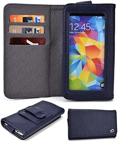 Alcatel One Touch Idol X+:Universal Cover w/Card Slots, Clear Window, Belt Clip (MONSOON SKY) NuVur ™