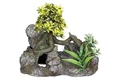 Nobby 28021 Aqua Ornaments ""BAUM AUF FELS"" mit Pflanzen 19 x 11.5 x 16 cm