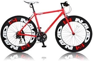 CANOVER(カノーバー) 700&times;28C アルミフレーム クロスバイク  シマノ21段変速ラピッドファイヤー 極太90ｍｍディープリム LEDライト標準装備 CAC-023 NAIAD（ナイアード） レッド