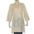 Womens Cotton Sleeveless Top Blouse Chikan Embroidery Size M (ctop498)
