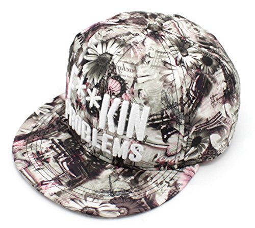 JooyiÂ® Floral Flower Print Snapback Adjustable Fitted Men's Women's Hip-Hop Cap Hat Headwear