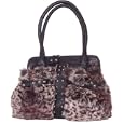 Candice LA43085BK Faux Leather Winter Fur Special Design Women Handbag Shoulder Bag Tote Hobo Bag'