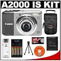 Canon PowerShot A2000 IS Compact Digital Camera + Case + Batteries + Accessory Kit
