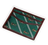 Polo Ralph Lauren Rugby Mens Id Wallet Card Holder Fox Green White Brown Stripe