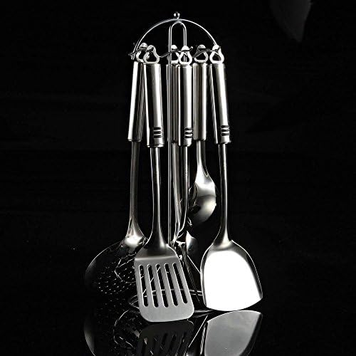 7x Stainless Steel Kitchen Cooking Tool Utensils Cooking Set Turner Spoon Stand