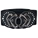 Plus Size Heart Rhinestone Accented Elastic Fashion Belt Black - One Size Plus