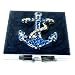 ANCHOR - YACHTING, BLUE VANITY / COMPACT MIRROR with SAPPHIRE SWAROVSKI CRYSTALS