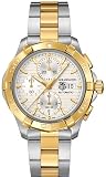 Tag Heuer Aquaracer Chronograph Automatic Stainless Steel 18kt Gold Mens Watch CAP2120BB0834
