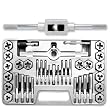 Pro-Grade SAE 40-Piece High-Strength Steel Alloy Hexagon Tap & Die Set - SAE #4 - 1/2"