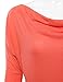 NINEXIS Women's Draped Cowl Neck 3/4 Sleeve Top (S-3XL / 12 Colors)