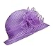 Pure Color 1920s Womens Summer Organza Bowler Sun Hat Derby Tea Party A267 (Purple)