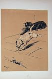 1905 Dog Day Cecil Aldin Cat Mouse Terrier Pet House