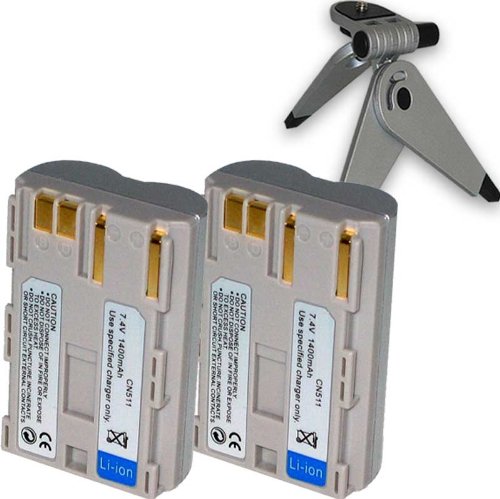 PRO SERIES Equivalent CANON BP-511 / BP-508 / BP-512 / BP-522 Replacement Li Ion Battery 2-Pack For VIXIA HF M30 / M300 / M31 / S20 / S200 / S21 and more *Includes Mini Tripod & 3 Year Warranty