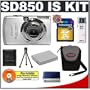 Canon PowerShot SD850 IS Digital ELPH 8.0 Megapixel Camera + Transcend 4GB 150x SecureDigital (SD) Card + High Speed USB 2.0 SecureDigital (SD) Card Reader + Spare NB-5L Battery for Canon + Padded Carrying Case