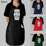 Full Length Red Dual Pocket Apron - Tiki - Big Kahuna Word Art