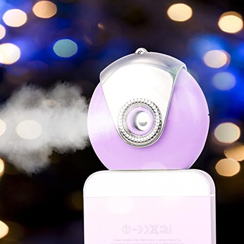 Cell Phone Face Skin Care Device by Heibaihui Beauty Nano Ionic Cool Mist Sprayer (Apple Lightning Port, Voilet)
