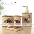 Delicate Red Roses 4pc Resin Bathroom Set pack in box