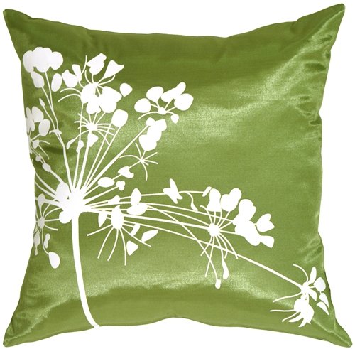 Pillow Decor - Green with White Spring Flower 16