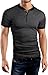 Grin&Bear Slim Fit henley with contrast stitching T-Shirt, Short Sleeve, charcoal, XXL, GB145