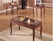 Dharma Dark Oak 3pc Coffee/End Table Set w/ Glass Top Inlay