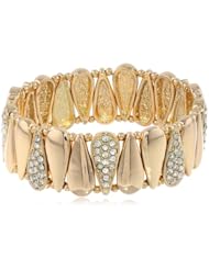 Nine West "Raindrops" Gold-Tone Teardrop Stretch Bracelet, 2.25"