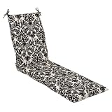 Outdoor Patio Black/White Outdoor Chaise Cushion