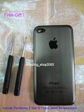 Verizon Iphone 4 Back Cover Housing, Gunmetal Dark Silver Beveled Brushed M ....