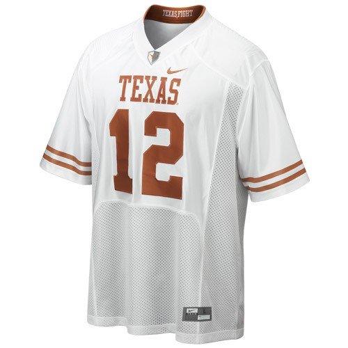 Nike Texas Longhorns #12 White Twilled Rivalry Football Game Jersey