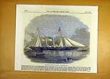 AUSTRIAN STEAM-YACHT FANTASIE SHIP BOAT PRINT 1858
