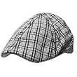 Summer Cotton Check Plaid Ivy Cabby Hat Black White M/L