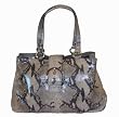 Authentic Coach Soho Embossed Exotic East West Tote Handbag 17417 Black/Grey