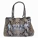Authentic Coach Soho Embossed Exotic East West Tote Handbag 17417 Black/Grey