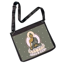 Meditating Buddha Flat Messenger Bag
