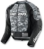 Icon Mens Merc Stage 3 Motorcycle Jacket Black Extra Large