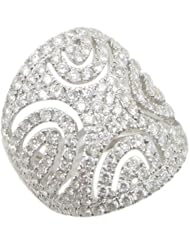 14k White Gold  3.28ctw Diamond Cocktail Ring 17065 Size 7.5