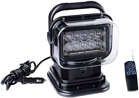 40W 12V 24V 360º LED Rotating Remote Control Wireless Search light For SUV And Other Off-road Vehicles or Boat Home Security Farm Trucks Boat Field Emergency lighting